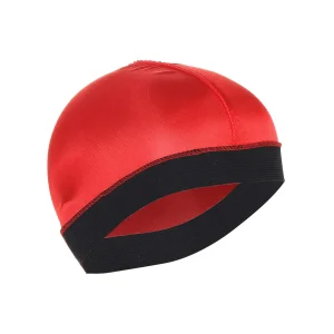 Durag soyeux pour enfants, chapeau de pirate à longue queue, bonnet élastique, turban, bandana unisexe, bonnet de douche, foulard, de couleur rouge.