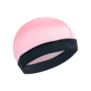 Durag soyeux pour enfants, chapeau de pirate à longue queue, bonnet élastique, turban, bandana unisexe, bonnet de douche, foulard, de couleur rose.